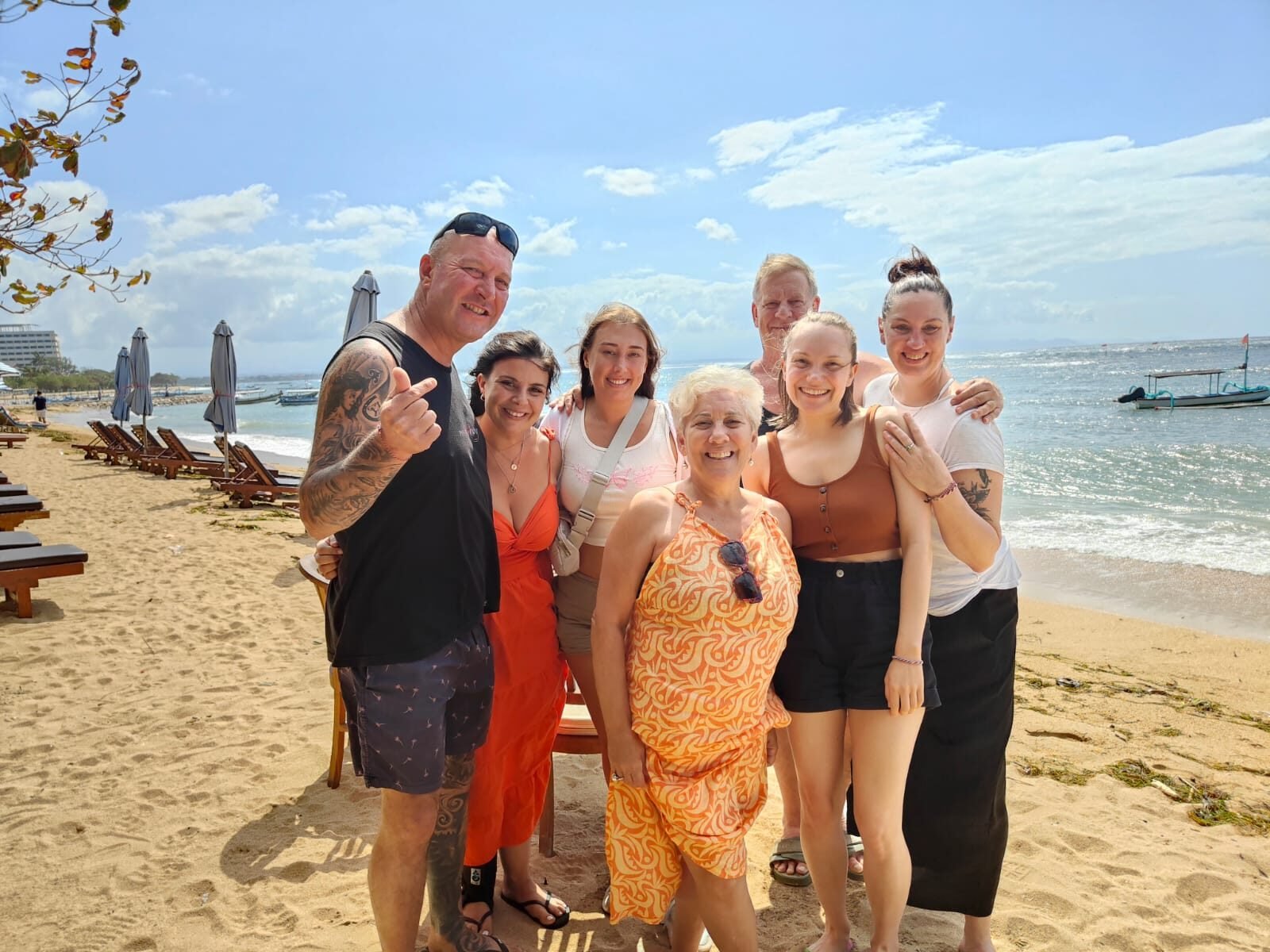 Guests on Sanur beach on the last morning
